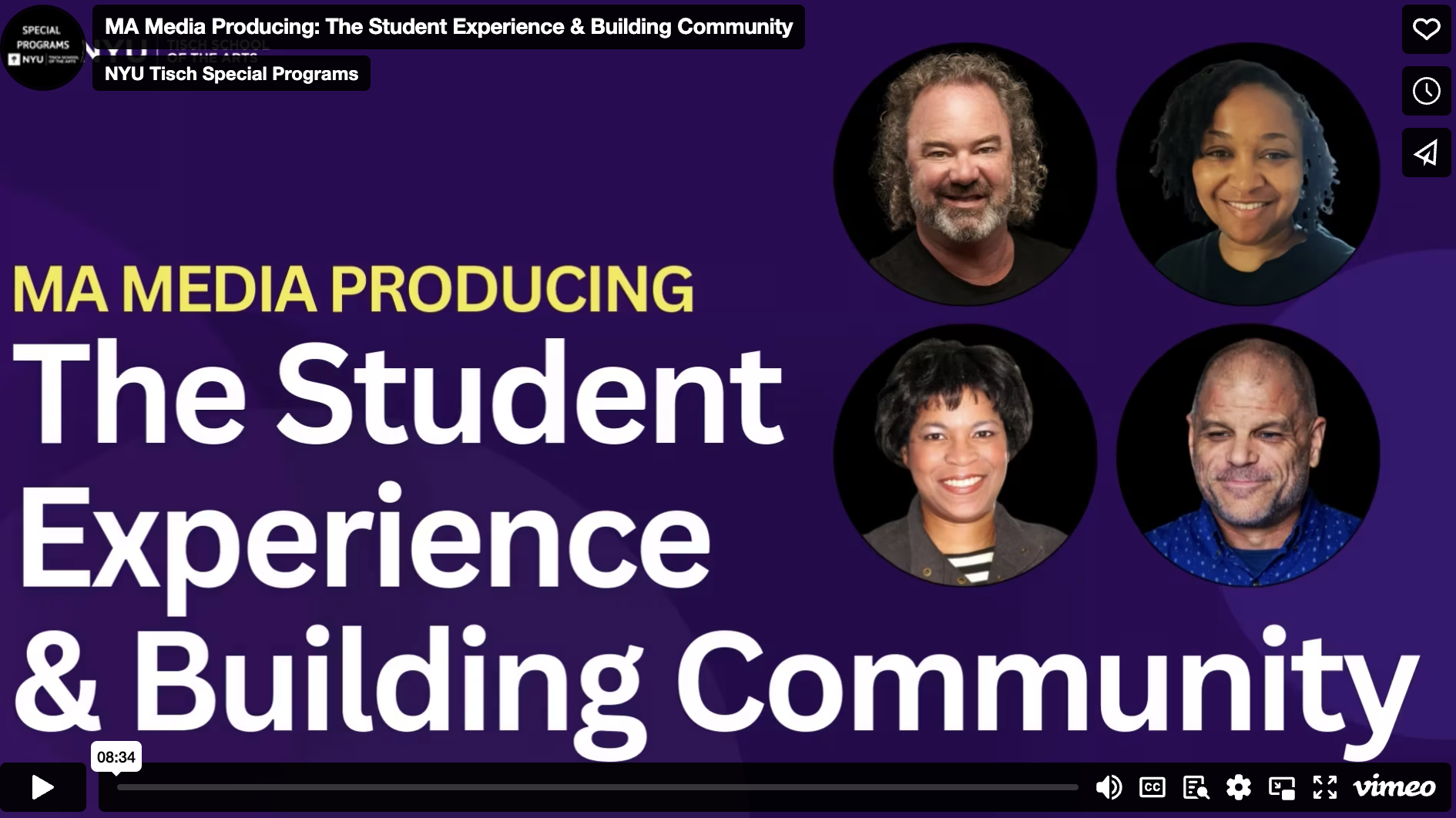 Still image of the MA Media Producing: The Student Experience & Building Community video